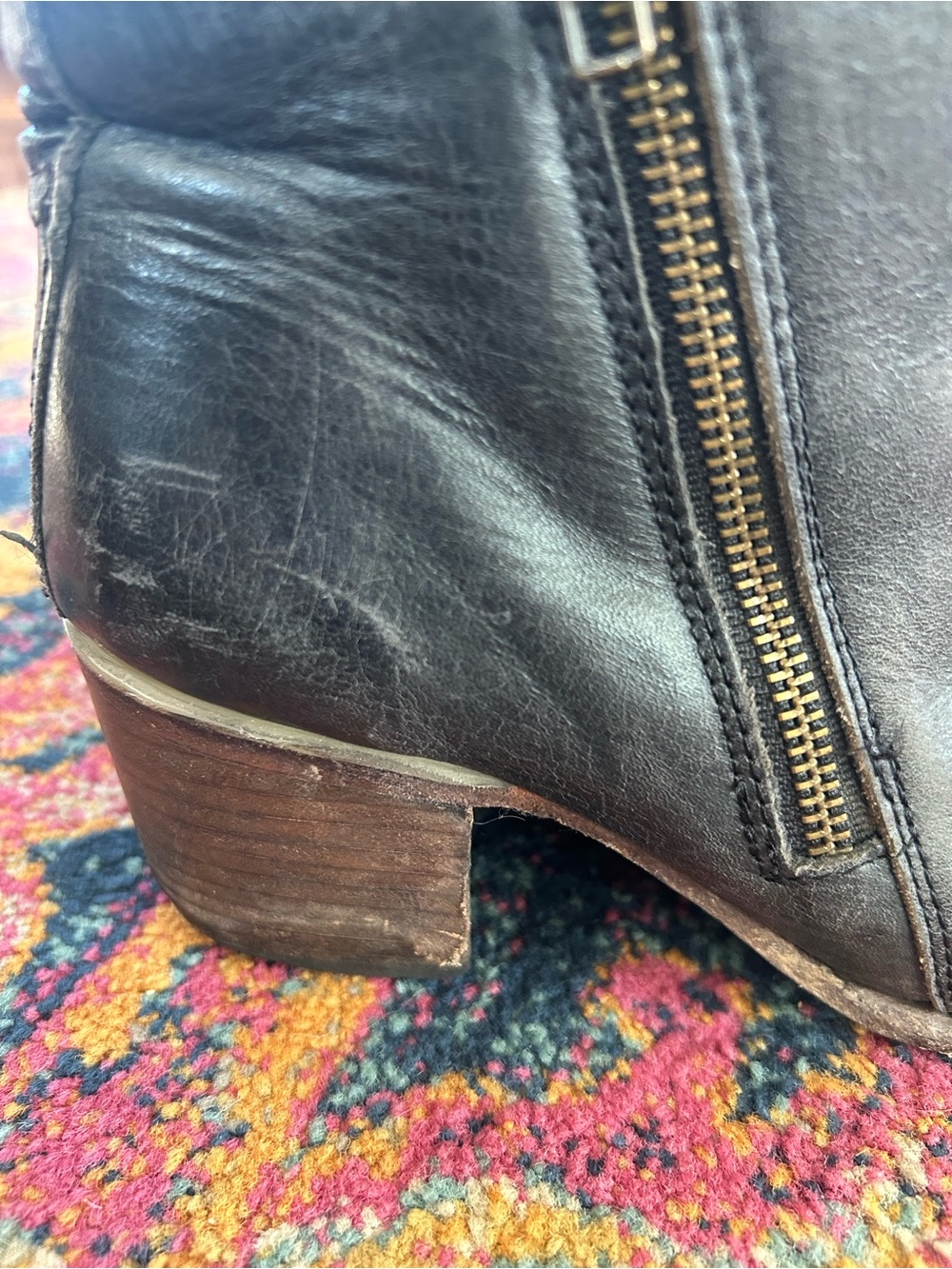 Freebird by Steven | Womens Black Distressed Leather Dual Zip Clip Ankle Boots 7 - Picture 12 of 16